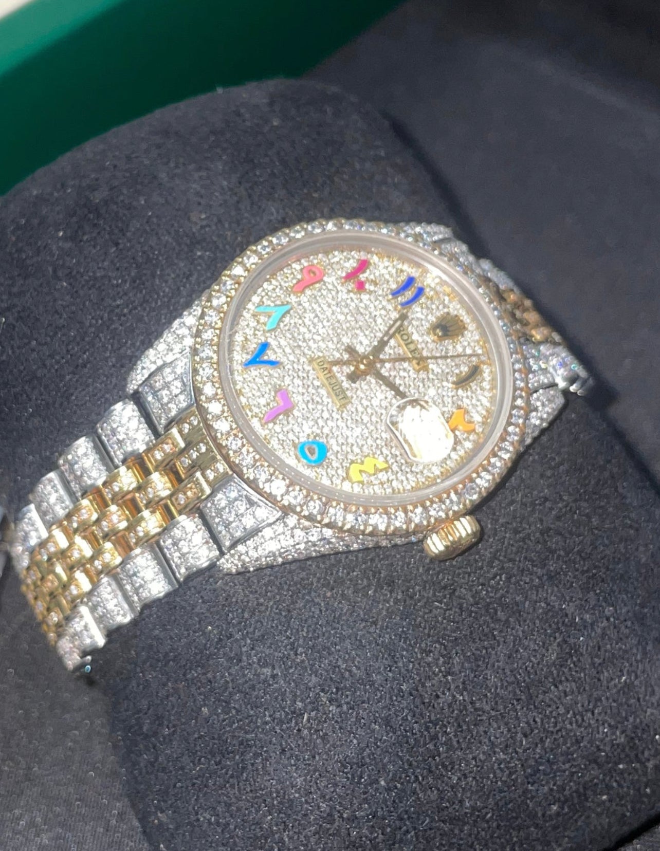 36MM Rolex Quickset Datejust FULLY ICED